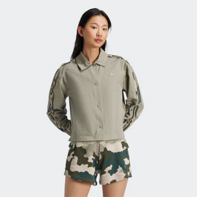 Adidas Duks essentials camo printed 3s  twill coach jacket W - IY1689