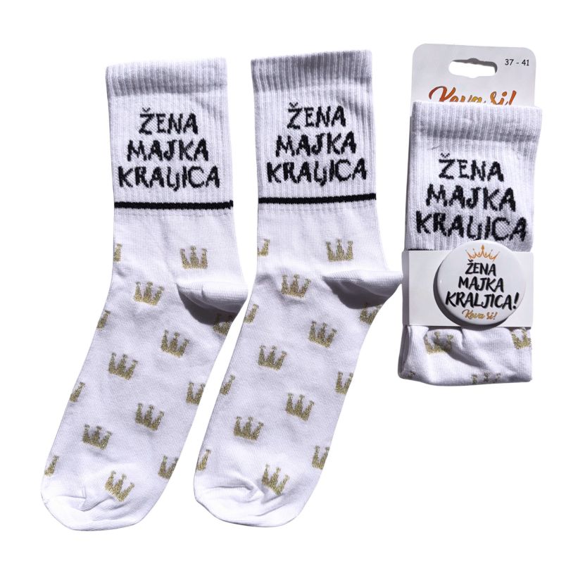 KEVA SI Čarape zena majka kraljica 3741 W - KEVASI43#3741