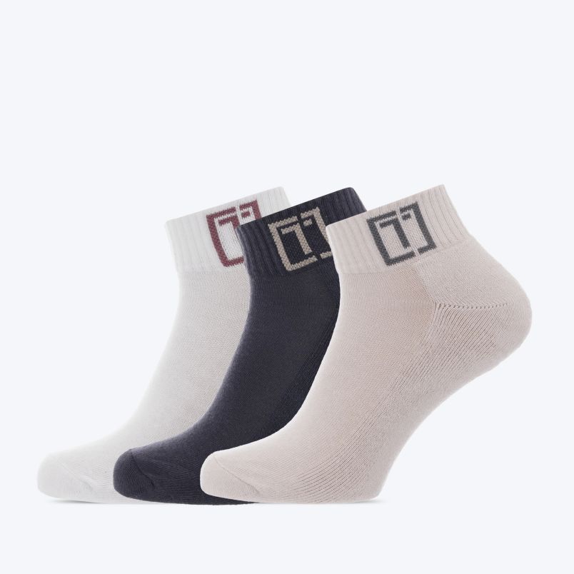 LA TERRA Čarape quarter neutral multicolor 3pc U - TRE261U305#4244