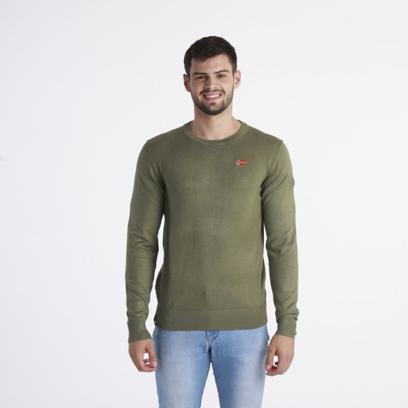 GEOGRAPHICAL NORWAY Džemper ferasmo dark kaki men 246 pna M - WY3022H-GN