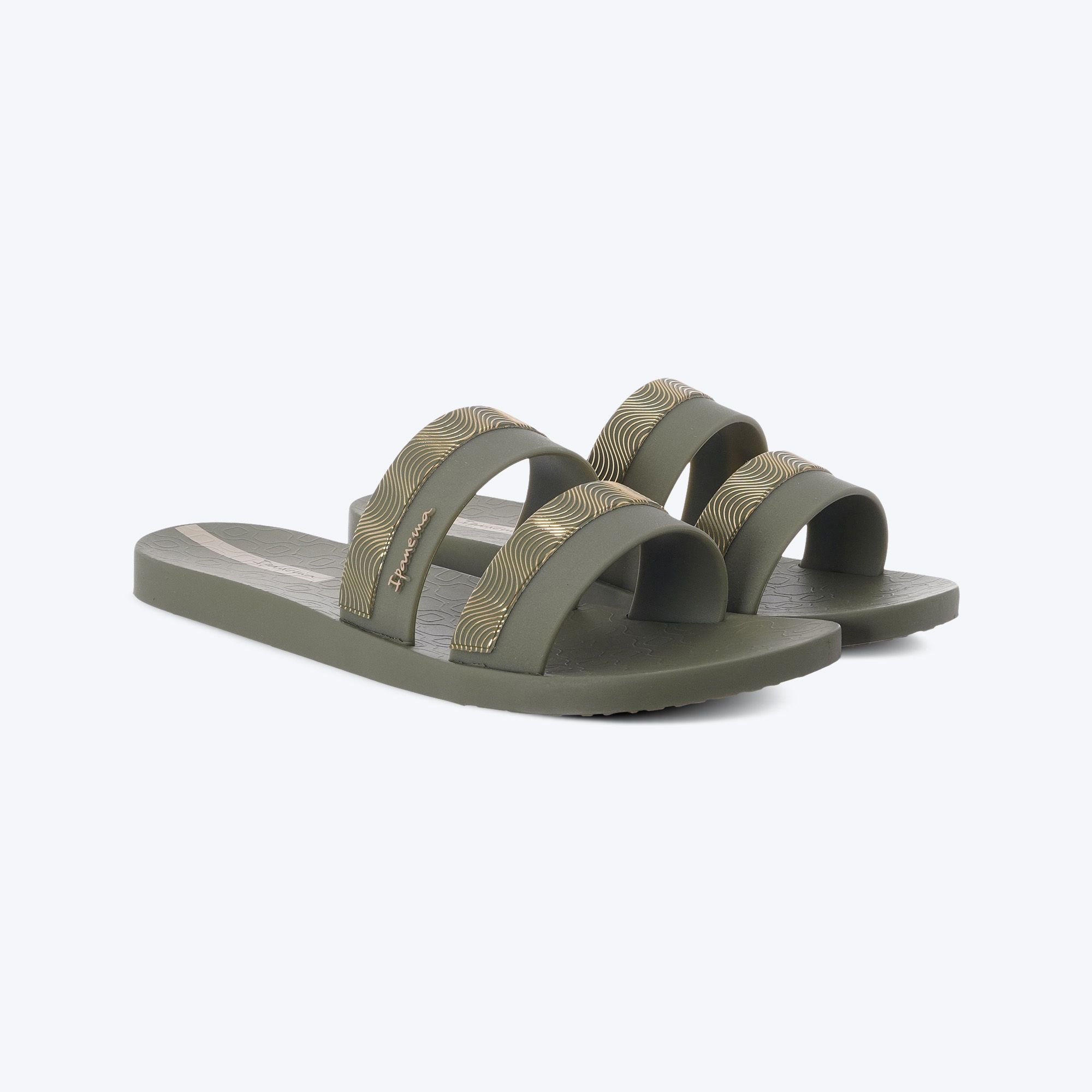 Sandales Ipanema Femme Mesh Slide - Tongs à Lanières Métallisées, Confortables Et Modernes
