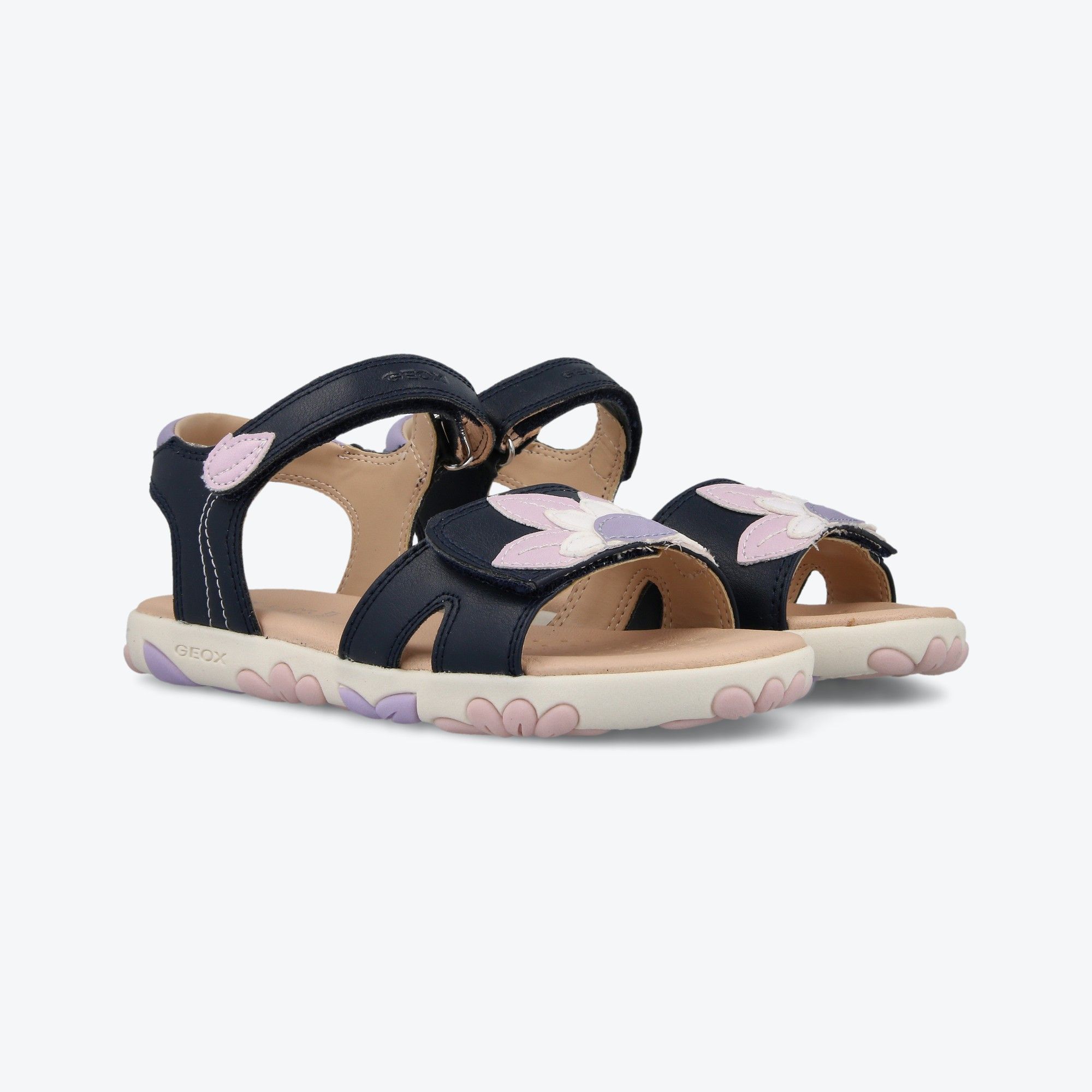 Geox HAITI GIRL - Sandalen - white/dark pink/wit Geox HAITI GIRL - Sandalen - white/dark pink/wit