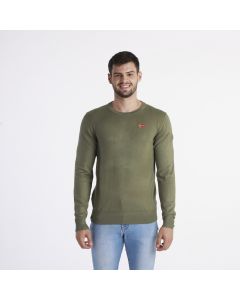 GEOGRAPHICAL NORWAY Džemper ferasmo dark kaki men 246 pna M - WY3022H-GN#M
