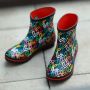 SKECHERS Čizme bobs x goldcrown heprint rain boot W - 113617-BKMT