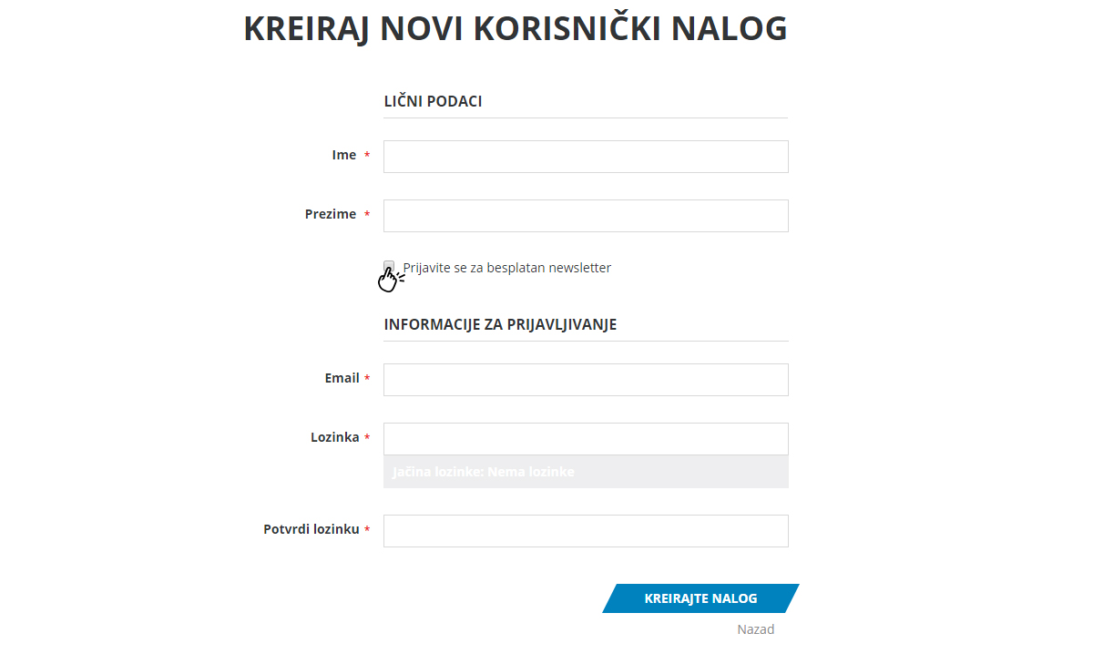 Uputstvo za registraciju